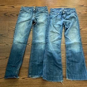 Two pairs of 7 For All Mankind jeans - used but in great condition!